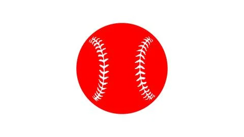 Japanese flag baseball design Stock Illustration