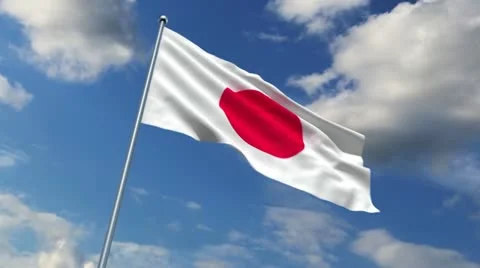 Japanese flag Stock Footage 11497957