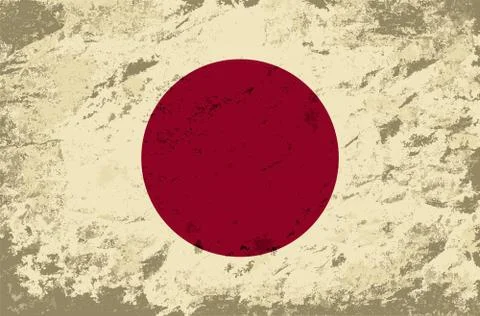 Japanese flag. Grunge background. Vector illustration Stock Illustration