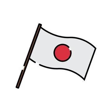 Japanese flag icon vector Stock Illustration