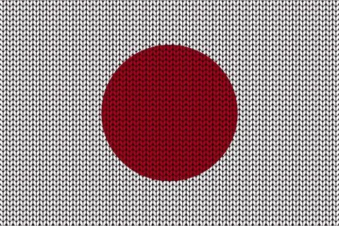 Japanese flag in knitting pattern Illustrazione stock