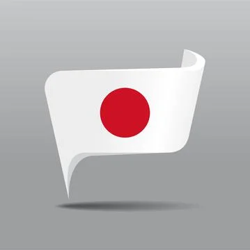 Japanese flag map pointer layout. Vector illustration. Stock Illustration