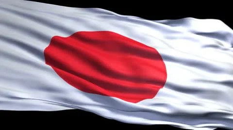 Japanese flag ripple Video stock 8852604