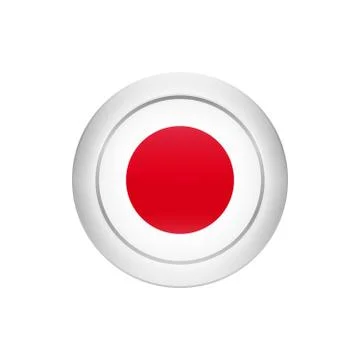 Japanese flag on the round button, vector illustration Illustrazione stock
