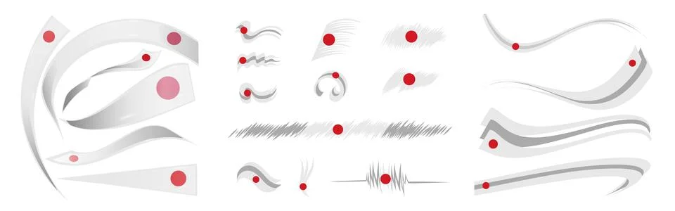 Japanese flag set elements, vector illustration on a white background Stockillustratie