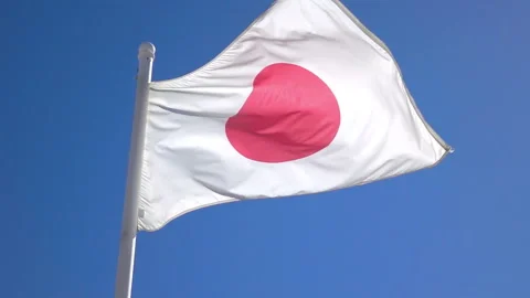 Japanese flag in slow motion Stock Footage 87762074
