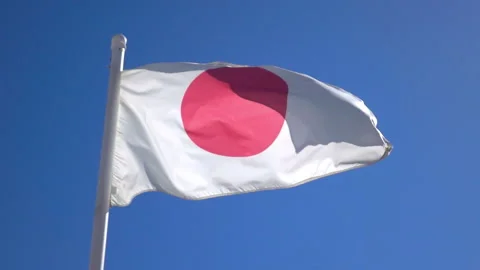 Japanese Flag Stock Video Footage