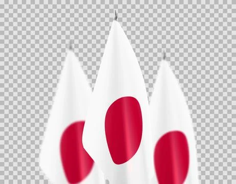 Japanese flags isolated on checkered background Stock Illustration