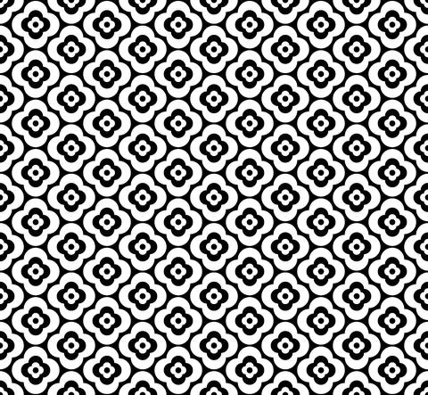 Japanese floral vector seamless pattern. Abstract round elements repiating Illustrazione stock