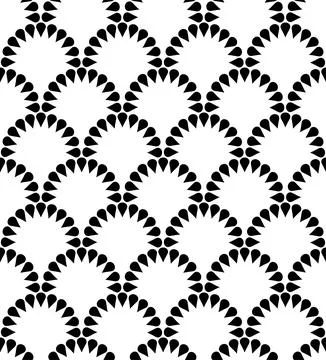 Japanese floral vector seamless pattern. Abstract round elements repiating Stock Illustration