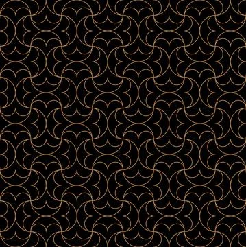 Japanese floral vector seamless pattern. Abstract round elements repiating Illustrazione stock