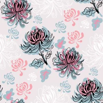Japanese flower pattern Stock Illustration