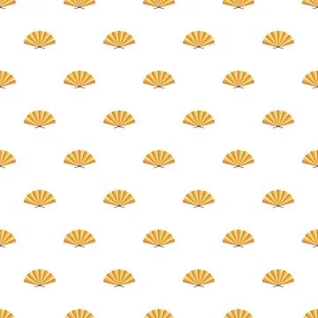 Japanese folding fan seamless pattern oriental background Stock Illustration