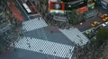 Japanese Folks Visitors Visiting Colorful Busy Street Intersection Traffic Tokyo HD Footage