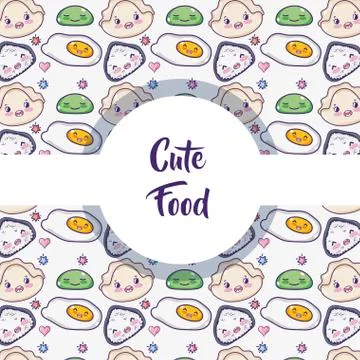 Japanese food background pattern Stock Illustration
