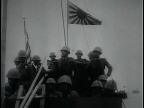 Japanese forces invade, executing the Aleutian Islands Campaign, in Alaska inƒ Stock Footage 75330820