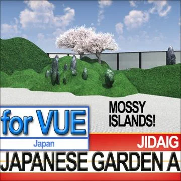 Japanese Garden A Set: Mossy Islands 3D Model