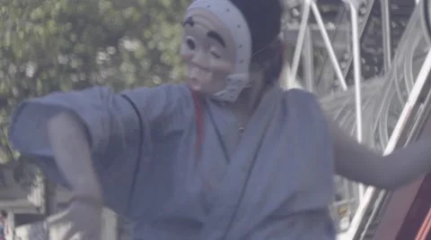 Japanese God  Deamon performance Stock Footage 55343447