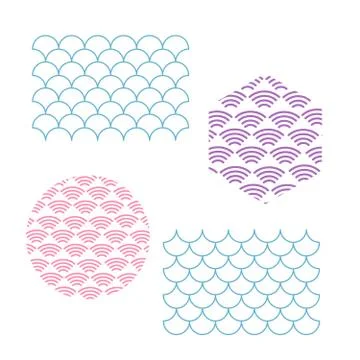 Japanese Gold background and pattern. Wave pattern. Sea japan pattern vector Stock Illustration