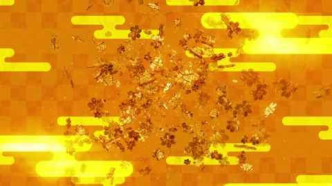 Japanese gold pattern graphic flower symbol particle seamless loop animation Vídeos de archivo 149301945