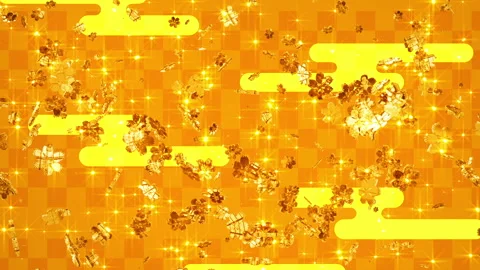 Japanese gold pattern graphic flower symbol particle seamless loop animation Видео 149301955