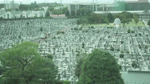 Japanese Graveyard Stock Footage 163283862