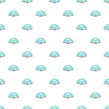 Japanese hand fan pattern on white background 库存插图