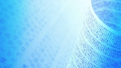Japanese Handwriting. Blue background LOOP with Depth of Field and Copy Space. Stock Footage