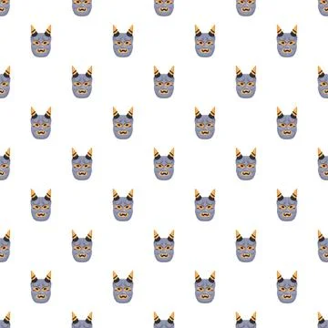 Japanese hannya mask pattern background Stock Illustration