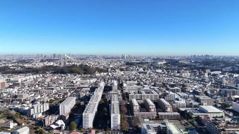 Japanese Housing Complex | Yokohama Suburbs - 4K Aerial Video stock 329056966