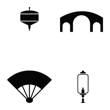 Japanese icon set Stock Illustration