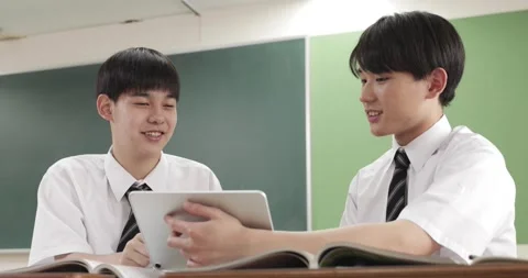 Japanese junior-high school students in the classroom Stock Footage 163001502