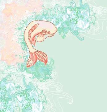 Japanese koi background Stock-Illustration