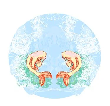 Japanese koi vector background Stock-Illustration