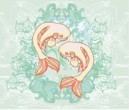 Japanese koi vector background Stock-Illustration