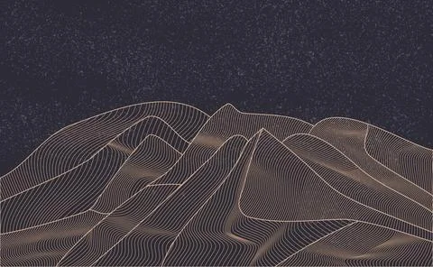Japanese line mountain wave pattern background Stock Illustration