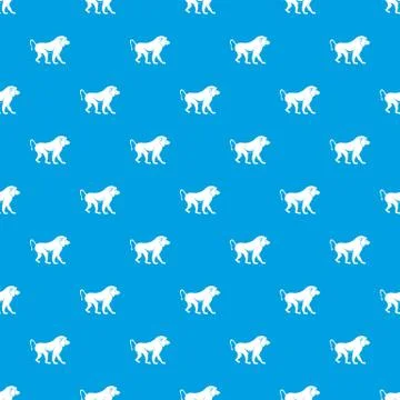 Japanese macaque pattern seamless blue 스톡 일러스트