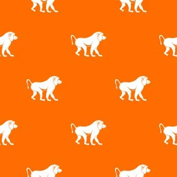 Japanese macaque pattern seamless Illustrazione stock
