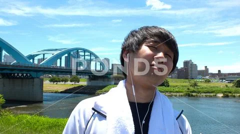 JAPANESE MAN making funny faces. Stock Photos