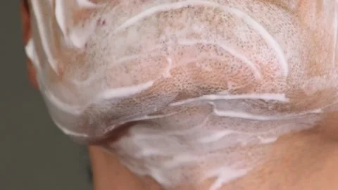 Japanese man ready to shave Stock Footage 336576705