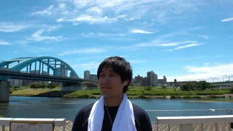 JAPANESE MAN thinking of something. Stock Photos