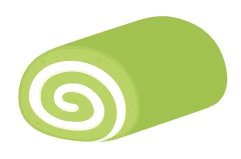 Japanese matcha cake roll vector illustration 库存插图