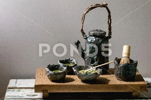 Japanese matcha green tea Stock-Fotos