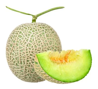 Japanese melon isolated on the white background Stock Photos