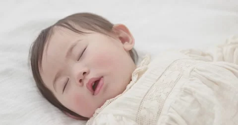 Japanese Newborn Napping Stock Footage 197950556