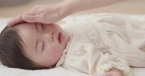 Japanese Newborn Napping Stock Footage 197950632