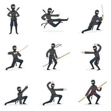 A deadly Ninja assassin. Stock Illustration