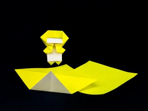 Japanese Origami Toys Folding Instructions; How to Play Stock Photos