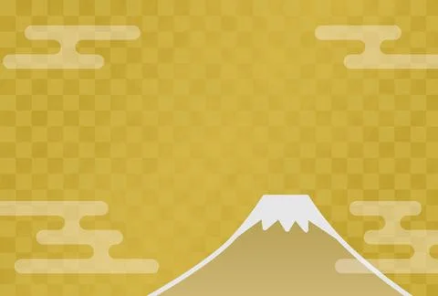 Japanese pattern background of Mt. Fuji and clouds Illustrazione stock