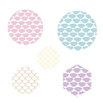 Japanese pattern background vector. Wave pattern. Sea japan pattern vector Illustrazione stock